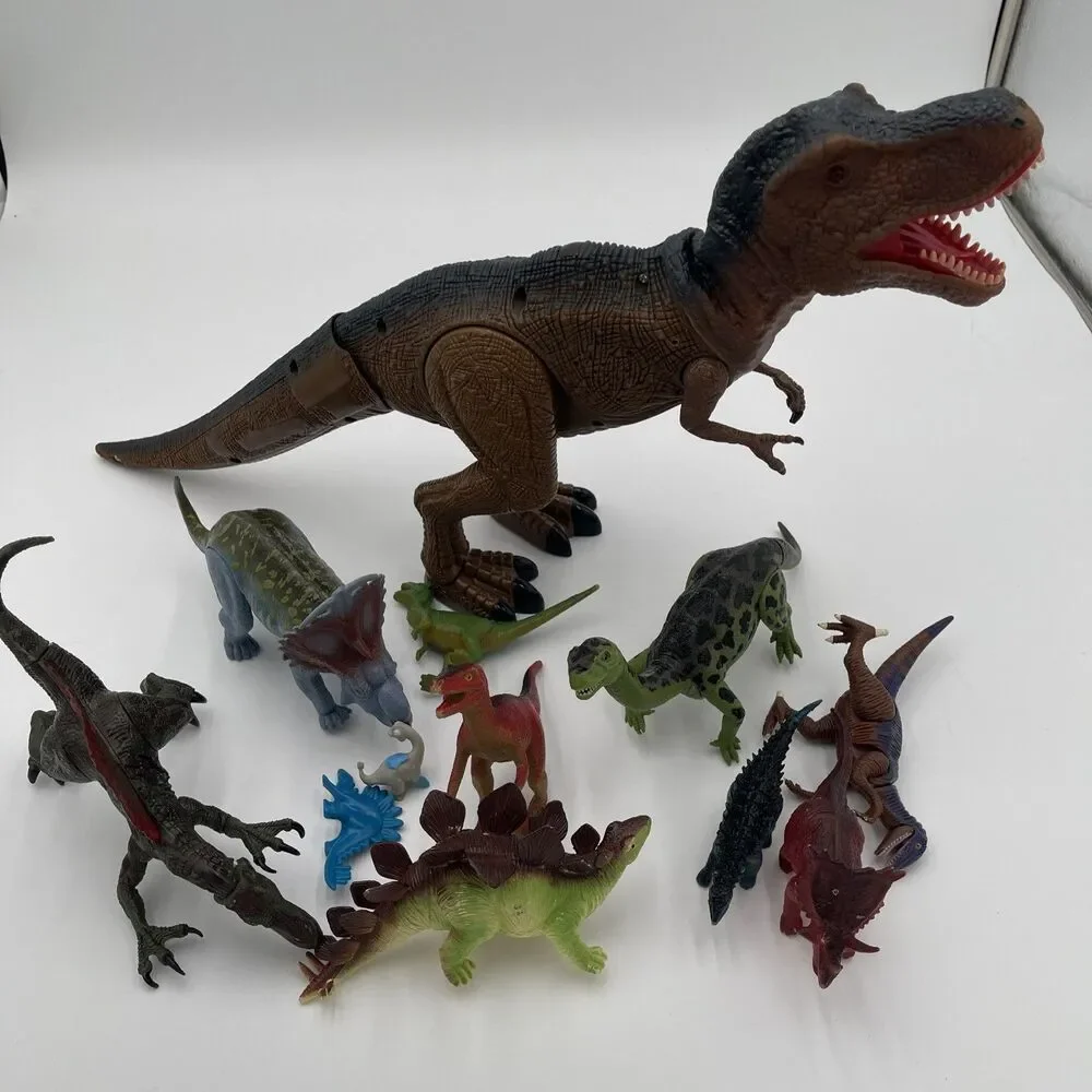 Dinosaur Varied LOT Of 13 figures unbranded toys. All Types Different Sizes